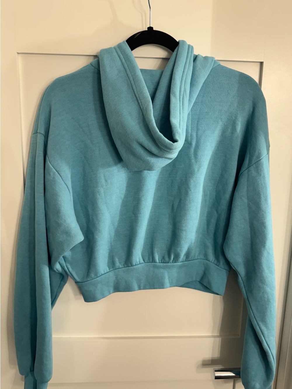 Aviator Nation 5 stripe aqua cropped hoodie and wide leg sweatpants NWOT XS set - Picture 4 of 16